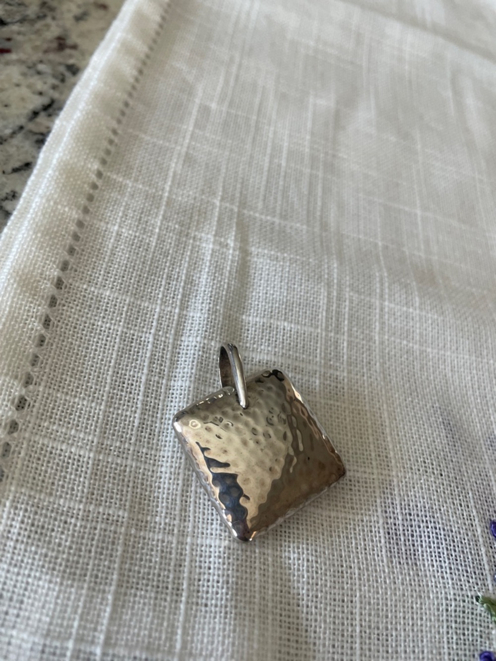 SILPADA S1118 sterling silver hammered pillow pendant